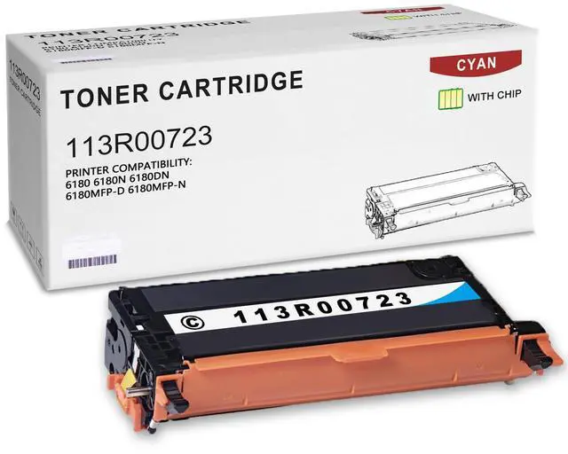 Main image of 1-Pack Cyan 113R00723 High Yield Toner Cartridge Compatible for Xerox Phaser 6180 6180N 6180DN 6180MFP-D 6180MFP-N Printer (Pages up to 7,000 Page)