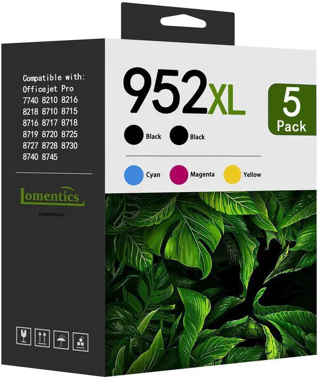 Main image of 952XL High-Yield Ink Cartridges (5-Pack, 2Black/1Cyan/1Magenta/1Yellow) Compatible 952 952XL Ink Replacement for HP 952XL OfficeJet Pro 7740 8210 8216 8218 8710 8715 8716 8717 8719 8720 8725 Printer