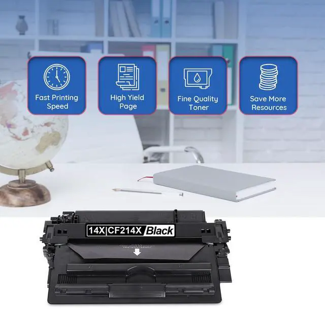 Alt view image 6 of 7 - CF214X 14X High Yield Black Toner Cartridge 2 Pack with CHIP Replacement for HP 14X CF214X Toner Cartridge 14A CF214A for Laser Enterprise M712 Series Laser Enterprise MFP M725 Series Printer
