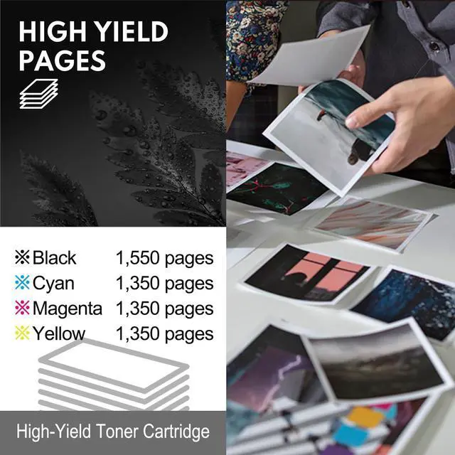 Alt view image 3 of 6 - 215A Toner Cartridge Replacement for HP 215A Toner Cartridges 4 Pack, Work with HP Color LaserJet Pro MFP M183fw; M182n; M182nw; M155a; M155nw Printers (with Chip, BK/C/M/Y)