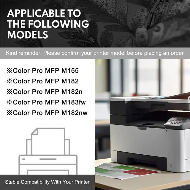 Alt view image 2 of 6 - 215A Toner Cartridge Replacement for HP 215A Toner Cartridges 4 Pack, Work with HP Color LaserJet Pro MFP M183fw; M182n; M182nw; M155a; M155nw Printers (with Chip, BK/C/M/Y)