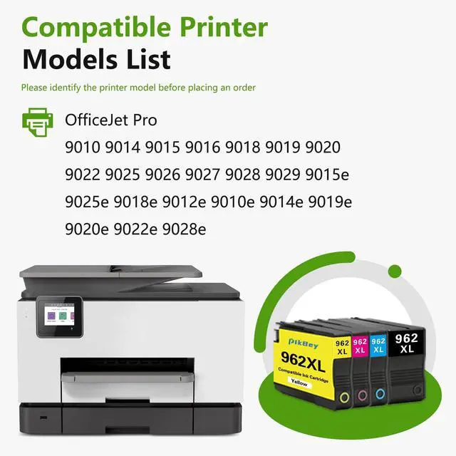 Alt view image 2 of 6 - 962XL High Yield Ink Cartridges Combo Pack (4-Pack, Black/Cyan/Magenta/Yellow) Compatible 962XL 962 XL Ink Cartridges Replacement for HP OfficeJet Pro 9010 9014 9015 9018 9020 9022 9025 9026 Printer