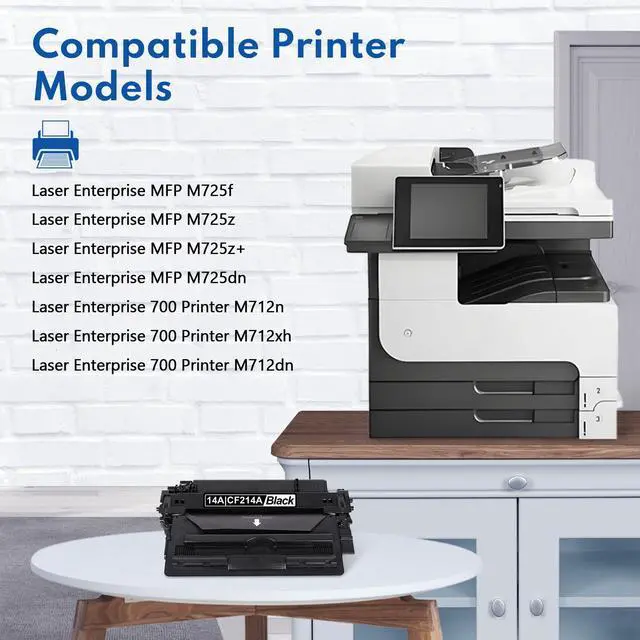 Alt view image 3 of 7 - 14A Black Toner Cartridge 2-Pack with Chip: Replacement for HP 14A Toner Cartridge CF214A 14X CF214X Works with Laser Enterprise M712 M712n M712xh M712dn M725 M725x M725f M725z M725dn Series Printer