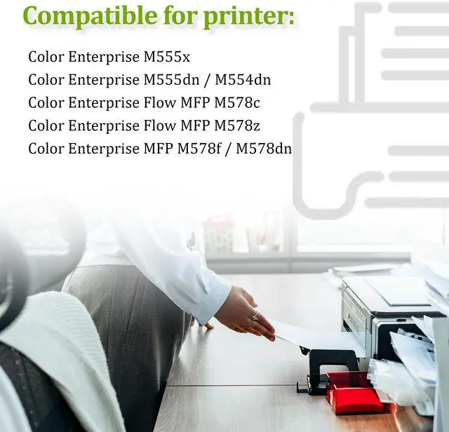 Alt view image 2 of 6 - 212X Toner Cartridge (with Chip) 4 Pack 212X High Yield Ink Cartridge Replacement for HP 212X W2120X Color Enterprise M554dn M555dn M555x Color Enterprise Flow MFP M578c M578z Printers