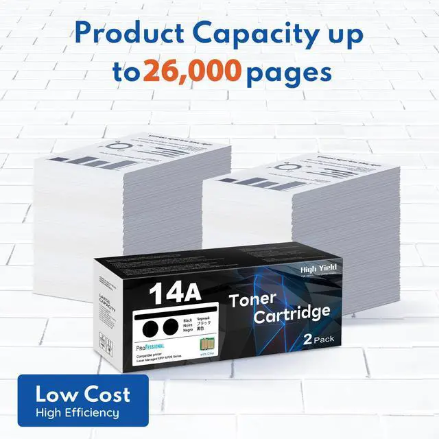 Alt view image 4 of 7 - 14A Black Toner Cartridge 2-Pack with Chip: Replacement for HP 14A Toner Cartridge CF214A 14X CF214X Works with Laser Enterprise M712 M712n M712xh M712dn M725 M725x M725f M725z M725dn Series Printer
