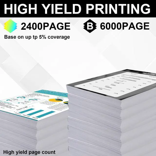 Alt view image 3 of 6 - Workcenter 6515 Phaser 6510 High Capacity Toner Cartridges (4-Pack,Black/Cyan/Magenta/Yellow) 106R03477 106R03478 106R03479 106R03480 Toner Replacement for Xerox WorkCentre 6515 Phaser 6510 Printers