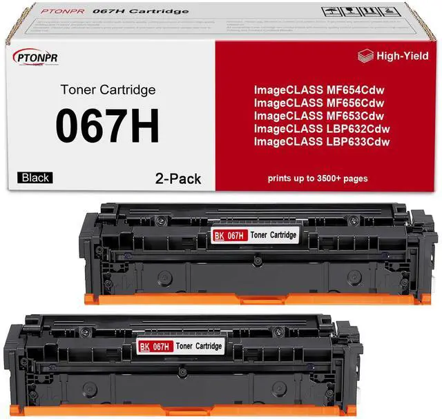 Main image of 067 067H Black Toner Cartridge 2-Pack Replacement for Canon 067H Toner Cartridge for ImageCLASS MF632Cdw LBP654Cdw MF653Cdw MF656Cdw LBP633Cdw Printer