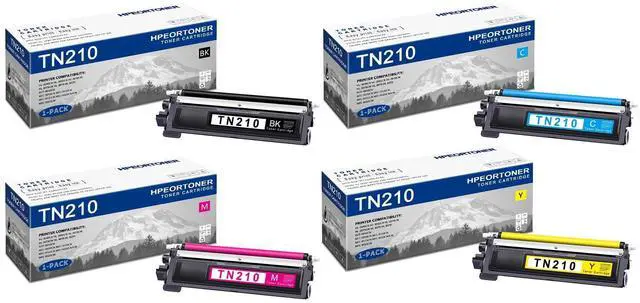Main image of 4 PK TN210 TN-210 Toner Cartridge BK/C/M/Y High-Yield Compatible, TN210, Replacement for Brother HL-3040CN HL-3045CN HL-3070CW HL-3075CW HL-8070 HL-8370 MFC-9010CN MFC-9120CN DCP-9010CN Printer