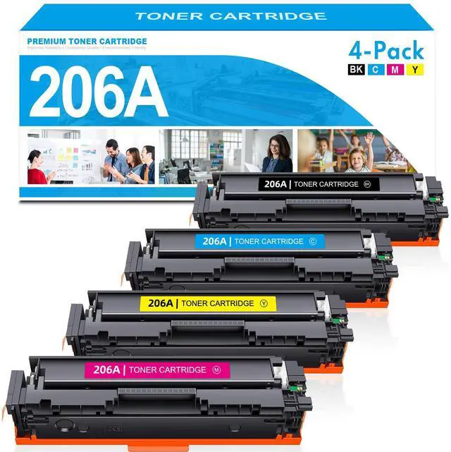 Main image of 206A Toner Cartridges 4 Pack High Yield: MFP M283cdw M255dw M283fdw 206X Set Replacement for HP 206A Works with Color LaserJet Pro MFP M283fdw M283cdw M283 Printer Ink (Black Cyan Yellow Magenta)