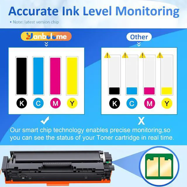Alt view image 2 of 7 - 206A Toner Cartridges 4 Pack High Yield: MFP M283cdw M255dw M283fdw 206X Set Replacement for HP 206A Works with Color LaserJet Pro MFP M283fdw M283cdw M283 Printer Ink (Black Cyan Yellow Magenta)