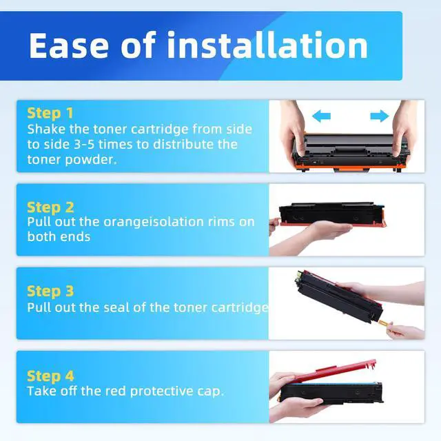 Alt view image 6 of 7 - 206A Toner Cartridges 4 Pack High Yield: MFP M283cdw M255dw M283fdw 206X Set Replacement for HP 206A Works with Color LaserJet Pro MFP M283fdw M283cdw M283 Printer Ink (Black Cyan Yellow Magenta)