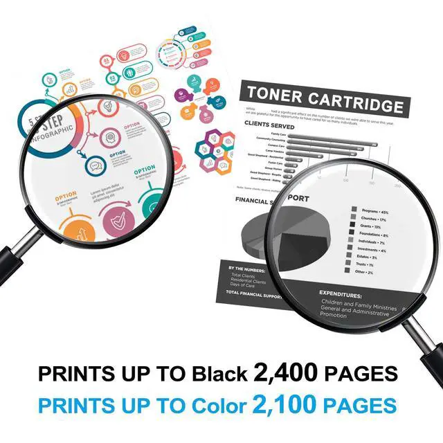 Alt view image 4 of 6 - 414A Toner Cartridges Replacement for HP 414A Toner Cartridges 4 Pack | M479fdw M479fdn M454dw M454dn M479dw M455dn Enterprise M455dn M480f Printer W2020A W2021A W2022A W2023A 414A (with Chip)