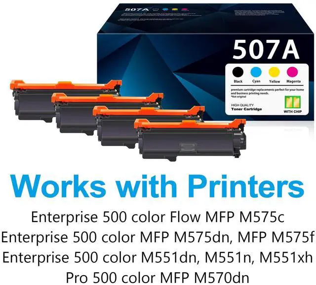 Alt view image 2 of 6 - 507A Toner Cartridge 4 Pack Replacement for HP 507A CE400A for Pro 500 Color MFP M570dn Enterprise 500 Color M575c M575dn M575f M551dn M551n M551xh Printer (Black Cyan Magenta Yellow)