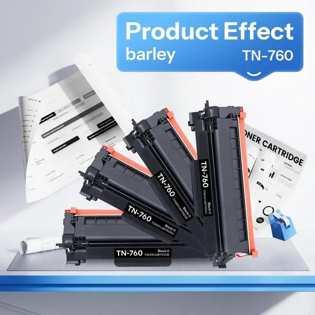 Alt view image 5 of 7 - TN760 TN-760 High Yield Black Toner Cartridge Compatible TN760 Toner Replacement for Brother TN760 TN-760 HL-L2350DW HL-L2370DW MFC-L2710DW DCP-L2550DW Toner Printer (4 Pack)