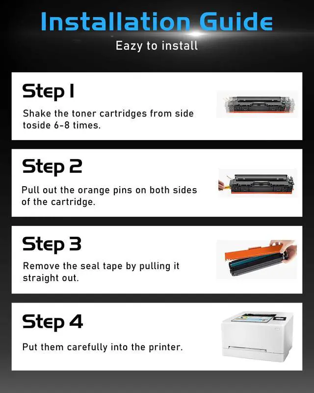 Alt view image 6 of 7 - 206X Toner Cartridges 4 Pack High Yield with Chip Replacement for HP 206X Toner for Color MFP m283fdw M283cdw M283fdn M255nw M255dw M255dn M282nw Printer (BCMY)
