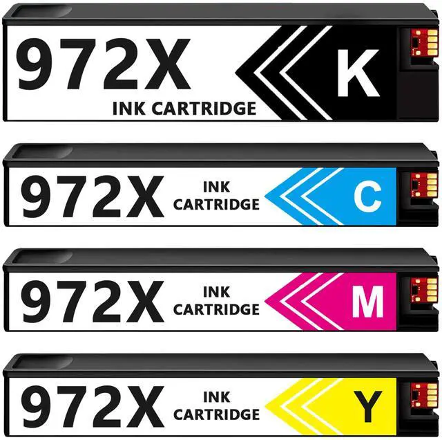 Main image of 972X Ink Cartridges Combo Pack (Black, Cyan, Magenta, Yellow 4-Pack) Replacement for HP 972X 972A Work with PageWide Pro 452dn 452dw 477dn 477dw 552dw 577dw 577z Printer