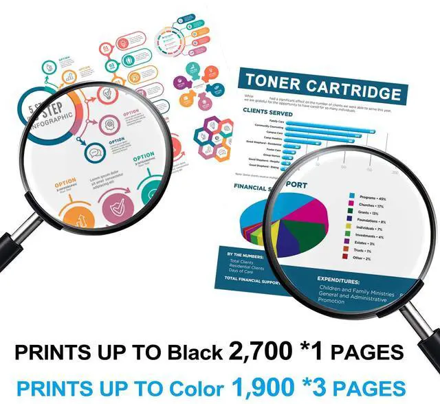 Alt view image 3 of 6 - 125A Toner Cartridge High Yield 4-Pack (with Chip) Replacement for HP 125A CB540A CB541A CB542A CB543A Color CM1312nfi CM1312 MFP CP1215 CP1515n CP1518ni Printer | Black Cyan Yellow Magenta