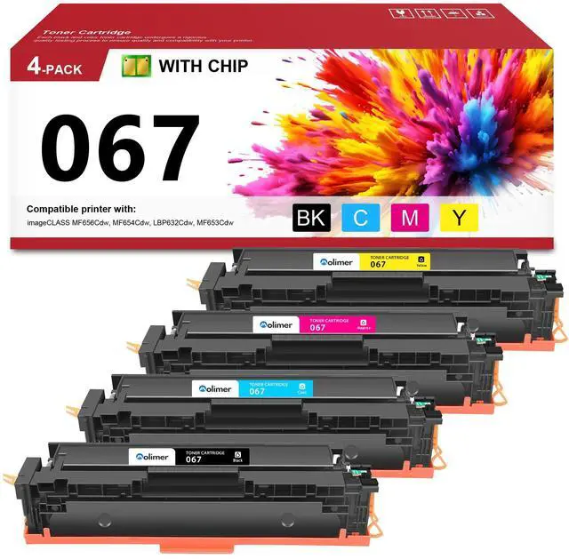 Main image of 067 Toner Cartridges Compatible Replacement for Canon 067 067H Color ImageClass MF656Cdw LBP632Cdw MF654Cdw MF653Cdw LBP633Cdw Printers 4 Pack High Yield Ink (Black Cyan Magenta Yellow)