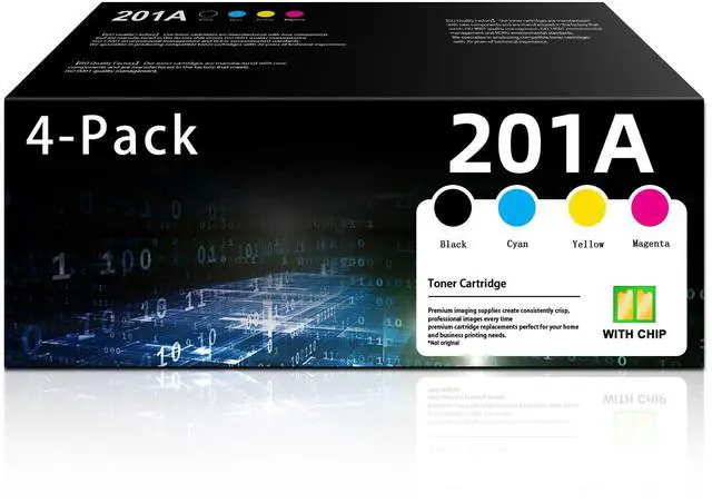 Main image of 201A Toner Cartridges 4 Pack - (with Chip) Replacement for HP 201A Toner Color Pro MFP M277dw M277n M277c6 M274n Color Pro M252dw M252n Printer Ink 201A