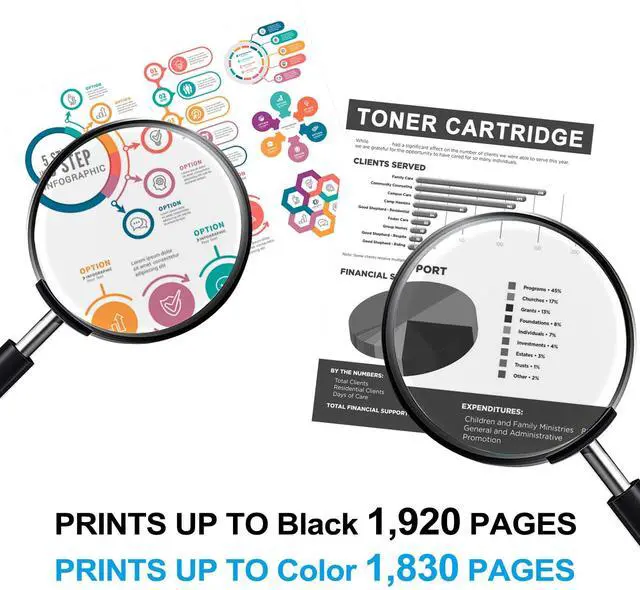 Alt view image 3 of 6 - 201A Toner Cartridges 4 Pack - (with Chip) Replacement for HP 201A Toner Color Pro MFP M277dw M277n M277c6 M274n Color Pro M252dw M252n Printer Ink 201A