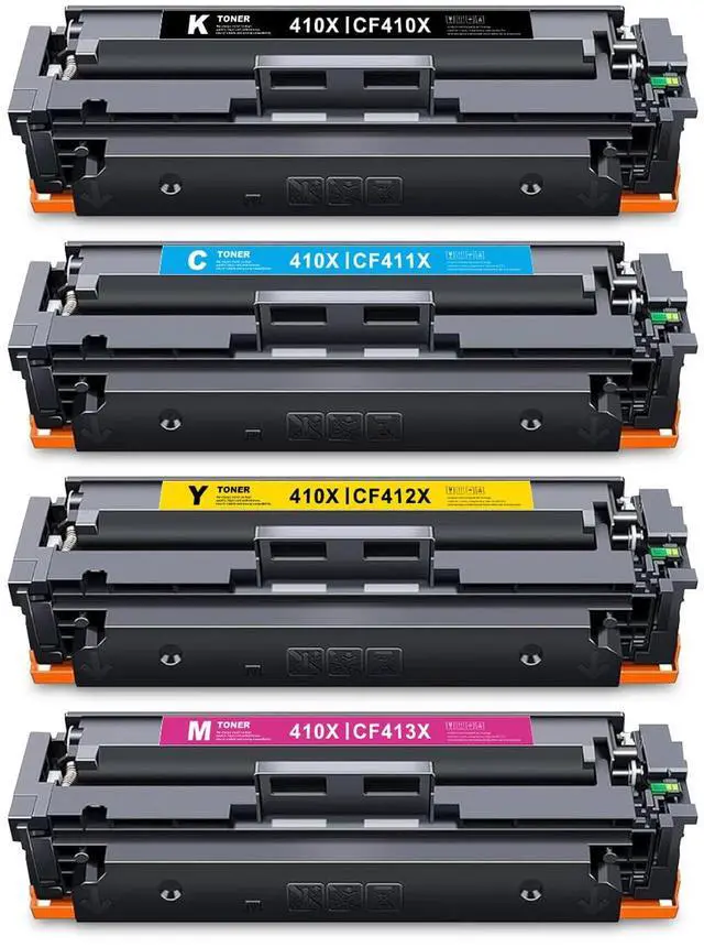 Main image of 410X High-yield Toner Cartridges 4-Pack (BK/C/M/Y) Replacement for HP 410X Toner, Compatible with Color Pro MFP M477 Series, Pro M452 Series, Pro MFP M377dw Printer (CF410X, CF411X, CF412X, CF413X)