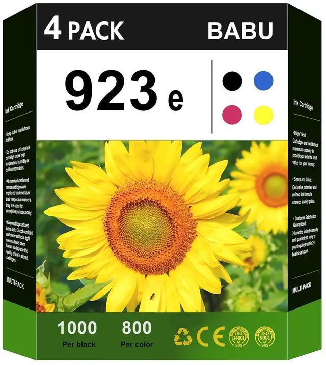 Main image of 923e (with chip) Compatible Ink Cartridges Replacement for HP 923 923e to Use with HP OfficeJet Pro 8135e 8138e 8139e 8130e 8125e 8124e 8120 8135 HP 8122e (Black Cyan Magenta Yellow)