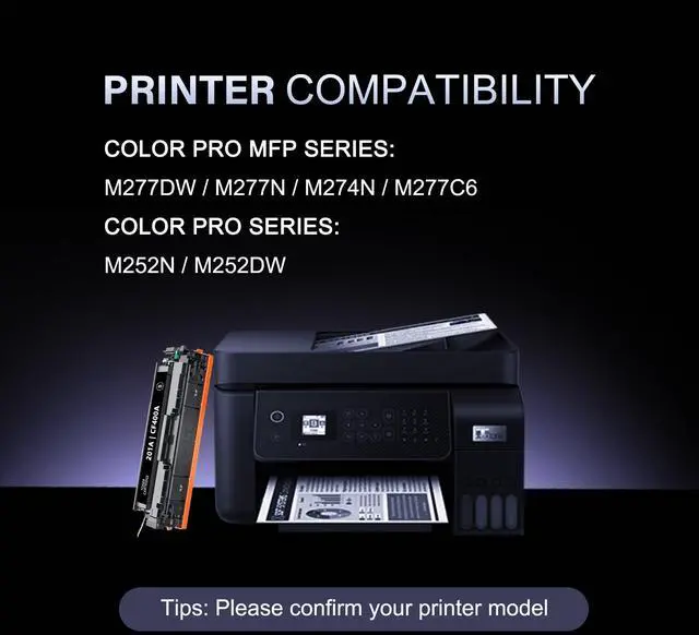 Alt view image 3 of 6 - 201A Toner Cartridges 4 Pack (Black, Cyan, Magenta, Yellow) Replacement for HP 201A High Yield for Color Pro MFP M277dw M252dw M252n M277n Printer | CF400A CF401A CF402A CF403A
