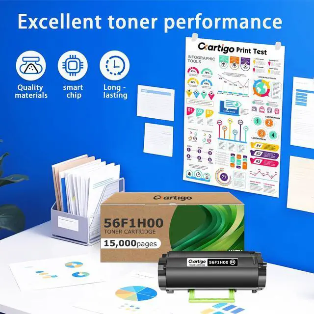 Alt view image 5 of 6 - 56F1H00 Black High Yield Toner Cartridge 1 Pack Compatible with Lexmark MS321 MS421 MS521 MS621 MS622 MX321 MX421 MX521 MX522 MX622 Laser Printer (15,000 Pages)