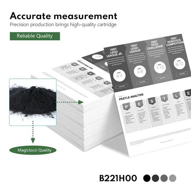 Alt view image 4 of 6 - B221H00 Black Toner Cartridge (1-Pack) Replacement for Lexmark B2236 High Yield Toner Cartridge B2236dw, MB2236adw Printer