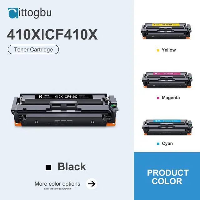 Alt view image 2 of 7 - 410X High-yield Toner Cartridges 4-Pack (BK/C/M/Y) Replacement for HP 410X Toner, Compatible with Color Pro MFP M477 Series, Pro M452 Series, Pro MFP M377dw Printer (CF410X, CF411X, CF412X, CF413X)