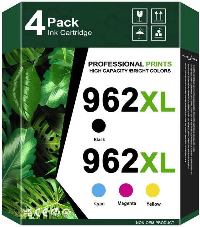 Main image of 962XL High-Yield Ink Cartridges (4-Pack, Black/Cyan/Magenta/Yellow) - Compatible 962 XL Ink Replacement for HP OfficeJet Pro 9010 9010e 9015 9015e 9018 9018e 9020 9022 9025e Printer