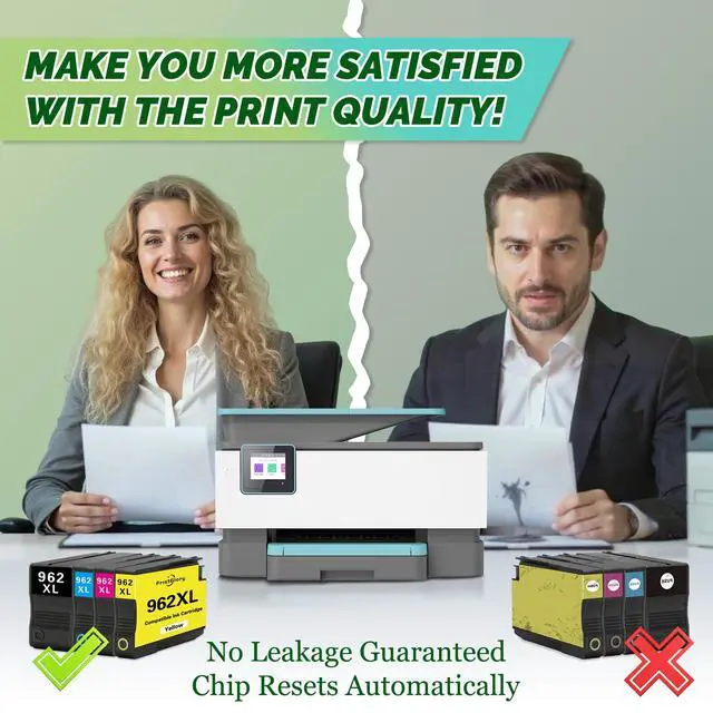 Alt view image 6 of 6 - 962XL High-Yield Ink Cartridges (4-Pack, Black/Cyan/Magenta/Yellow) - Compatible 962 XL Ink Replacement for HP OfficeJet Pro 9010 9010e 9015 9015e 9018 9018e 9020 9022 9025e Printer