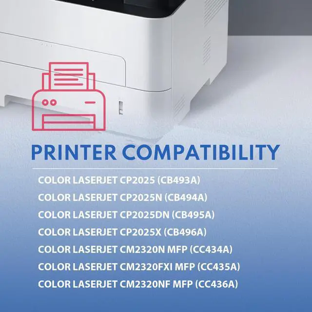 Alt view image 2 of 7 - 304A Toner Cartridge (4 Pack) Remanufactured with Chip Replacement for HP 304A Color for Laser Jet CP2025 CP2025n CP2025dn CP2025x CM2320n CM2320fxi CM2320nf MFP Printer| CC530A CC531A CC532A CC533A
