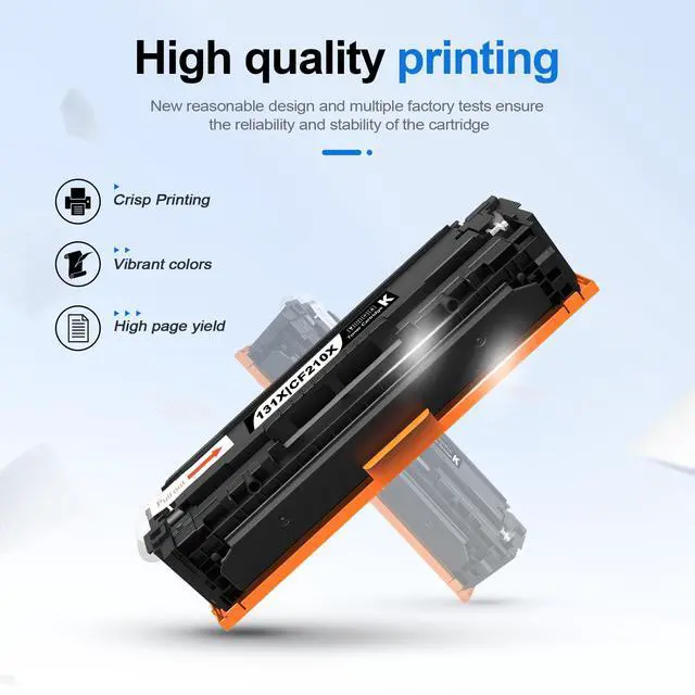 Alt view image 5 of 6 - 131A & 131X Toner Cartridge 4 Pack: CF210X CF211A CF212A CF213A Works with Pro 200 Color M251nw MFP M276n M276nw Printer Replactment for HP 131X 131A Toner with Chip (Black, Cyan, Magenta, Yellow)