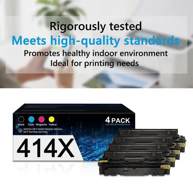 Alt view image 6 of 7 - 414X Toner Cartridges High Yield Replacement for HP 414A 414X Toner Cartridge Work with Color Laser Enterprise M455dn MFP M480f Pro M454 Pro MFP M479 Series Printer|W2020X W2021X W2022X W2023X