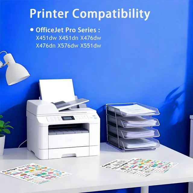 Alt view image 2 of 6 - 970XL 971XL High Yield Ink Cartridges Compatible for Combo Pack HP 970 971 Replacement for Officejet Pro X451dw X451dn X476dw X476dn X576dw X551dw Printers (Black/Cyan/Magenta/Yellow 4-Pack)