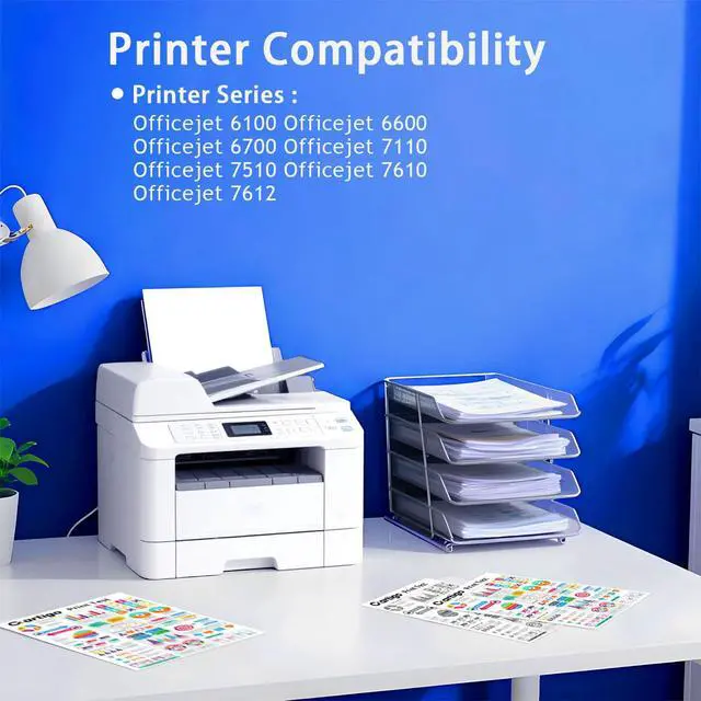 Alt view image 2 of 7 - 932XL 933XL High Yield Ink Cartridges Compatible for Combo Pack HP 932 933 Replacement for Officejet 6100 6600 6700 7110 7610 7612 Printers (Black/Cyan/Magenta/Yellow 5-Pack Non-OEM)