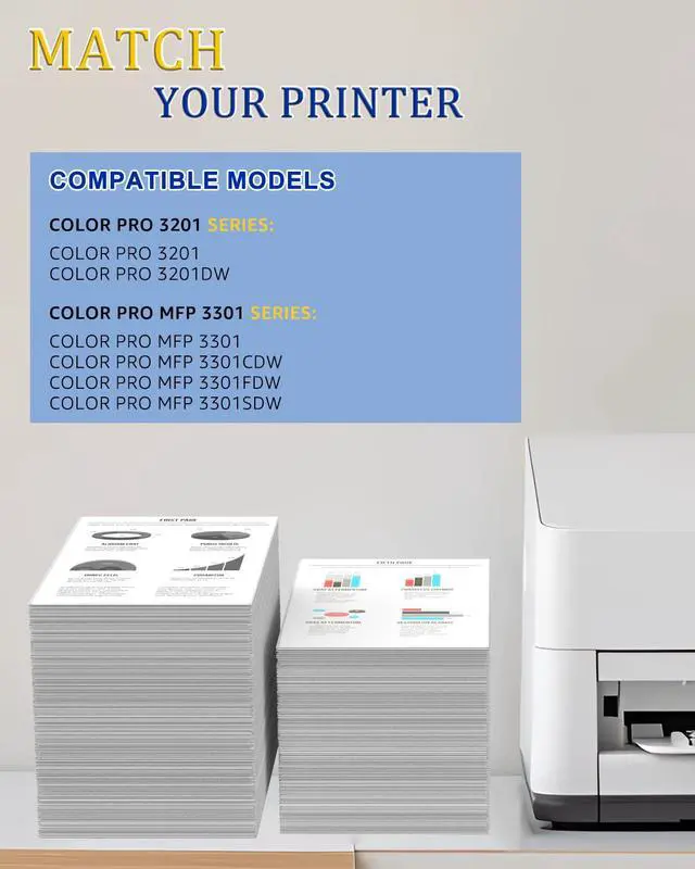 Alt view image 2 of 7 - 218X (with Newest Chip) high Yield Compatible Toner Cartridge Replacement for HP 218X W2180X W2181X W2182X W2183X Color Laser Jet 3301fdw 3301sdw 3301cdw 3201dw Printer (Bk/C/Y/M 4-Pack)