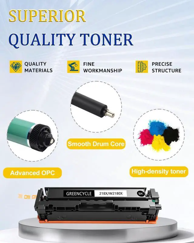 Alt view image 5 of 7 - 218X (with Newest Chip) high Yield Compatible Toner Cartridge Replacement for HP 218X W2180X W2181X W2182X W2183X Color Laser Jet 3301fdw 3301sdw 3301cdw 3201dw Printer (Bk/C/Y/M 4-Pack)