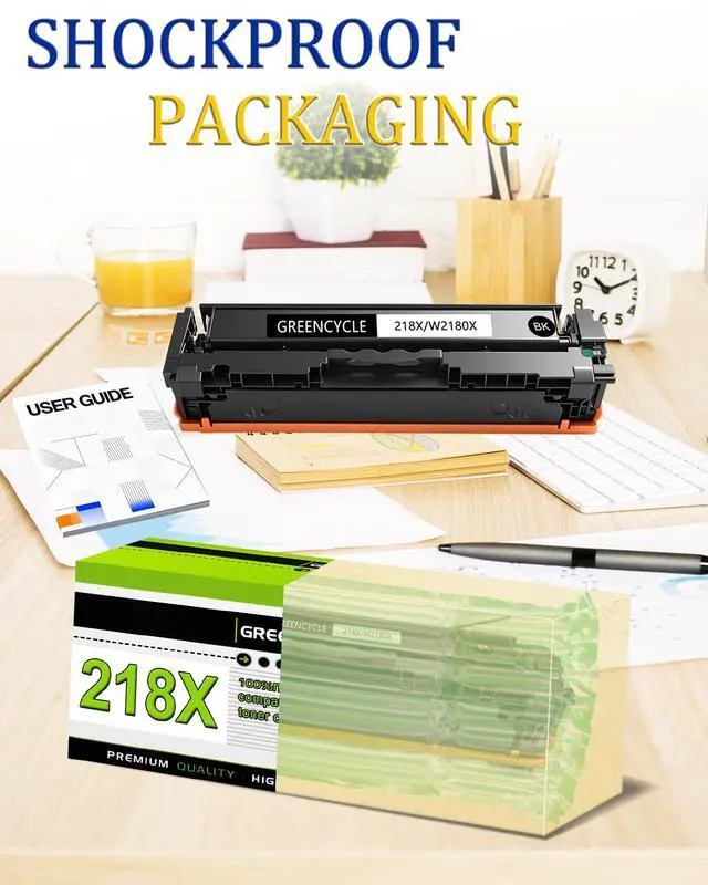 Alt view image 7 of 7 - 218X (with Newest Chip) high Yield Compatible Toner Cartridge Replacement for HP 218X W2180X W2181X W2182X W2183X Color Laser Jet 3301fdw 3301sdw 3301cdw 3201dw Printer (Bk/C/Y/M 4-Pack)