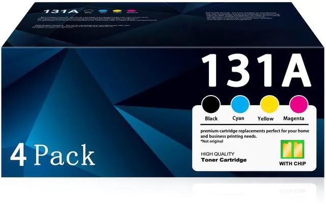 Main image of 131A Toner Cartridge (4-Pack) Set - Replacement for HP 131A 131X CF210A CF210X for Pro 200 Color MFP M276nw M251nw M276n M251n Ink Printer Toner (131a Black Cyan Magenta Yellow, with Chip)