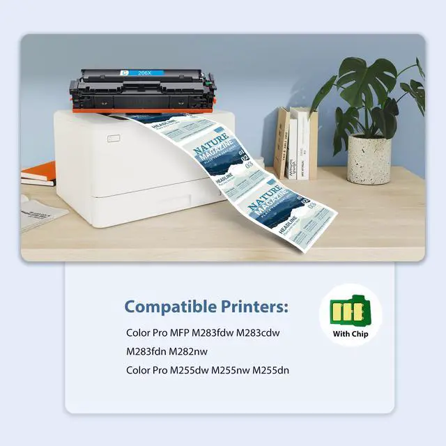 Alt view image 2 of 7 - 206X Black Toner Cartridges High Yield 2 Pack Compatible for HP 206X 206A Set for HP Color Laser Jet Pro M255dw M255nw MFP M283fdw M283cdw M282nw M283fdn Printer(2Black)