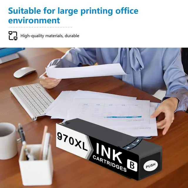Alt view image 6 of 6 - 970XL High-Yield Ink Cartridges (1 Pack, Black) Compatible 970 970XL Ink Replacement for HP 970 970XL Ink Cartridges for OfficeJet Pro X451dw X451dn X476dw X476dn X576dw X551dw Printer