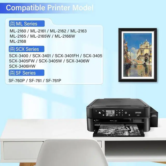 Alt view image 2 of 7 - 10 Pack Compatible Black Toner Cartridge Replacement for Samsung MLT-D101S MLTD101S D101S 101S Work with ML-2166W ML-2160 ML-2165 SCX-3405W ML-2165W SCX-3405FW SCX-3400 Printer