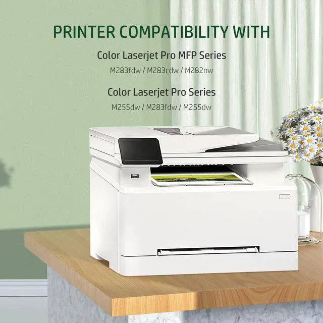 Alt view image 2 of 5 - 206A Toner Cartridges hp Set (with CHIP) Compatible for HP 206a Toner Cartridges 4 Pack HP 206X, Work with HP Color Laserjet MFP M283fdw, HP MFP m283cdw M255 M255dw M283 W2110A, 4 Pack