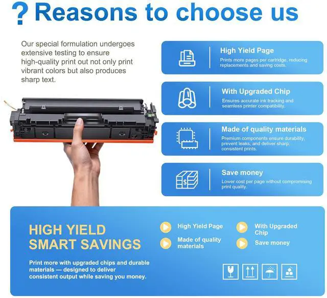 Alt view image 6 of 7 - 202X Toner Cartridges High Yield - 4-Pack Replacement for HP 202X CF500X Works with Color Pro MFP M281cdw M254dw M281fdn M254dn M254nw M281 M254 Printer (Black Cyan Yellow Magenta)