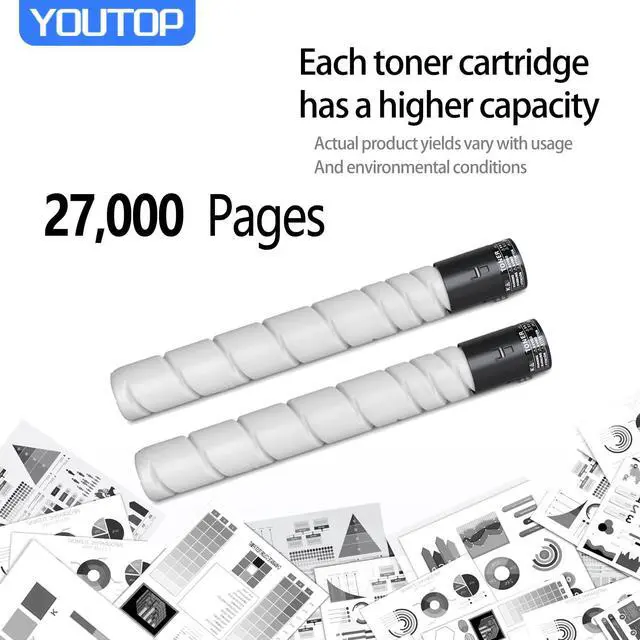 Alt view image 3 of 6 - 4PK TN321 TN322 TN220 TN221 TN323 Black Toner Cartridge (A33K130) Compatible for Konica Minolta bizhub 224e 284e 364e C227 C287 C7822 C7828 Printer