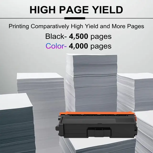 Alt view image 3 of 6 - TN336 High Yield Toner Cartridge: 4-Pack TN336BK, TN336C, TN336M, TN336Y Replacement for Brother TN-336 for HL-L8350CDW HL-4150CDN MFC-L8850CDW MFC-9970CDW MFC-L8600CDW Printer