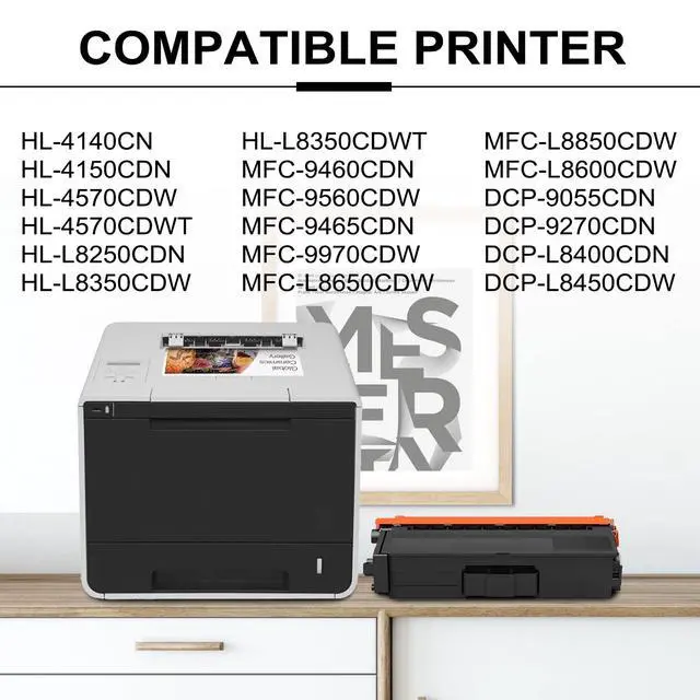 Alt view image 2 of 6 - TN336 High Yield Toner Cartridge: 4-Pack TN336BK, TN336C, TN336M, TN336Y Replacement for Brother TN-336 for HL-L8350CDW HL-4150CDN MFC-L8850CDW MFC-9970CDW MFC-L8600CDW Printer