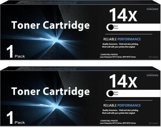 Main image of 14X High Yield Toner Cartridge with Chip 2PK Compatible Replacement for HP 14X Toner Cartridge 14A CF214A to use with Laser Enterprise M712 Series, MFP M725 Series Printer, Black Cartridge 14X CF214X